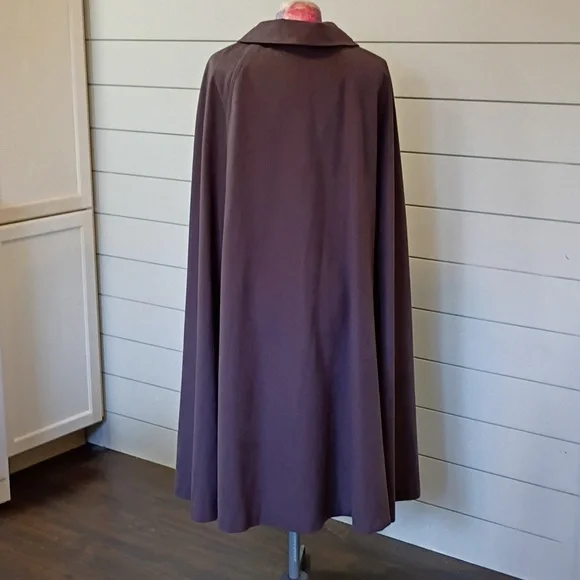 Vintage All Weather Cape Plum 80s Autumn Outerwear - Picture 5 of 6